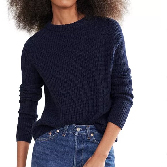Jenni Kayne Sweaters - Jenni Kayne 100% Cashmere Fisherman Sweater Long Sleeve Navy Blue Size Medium